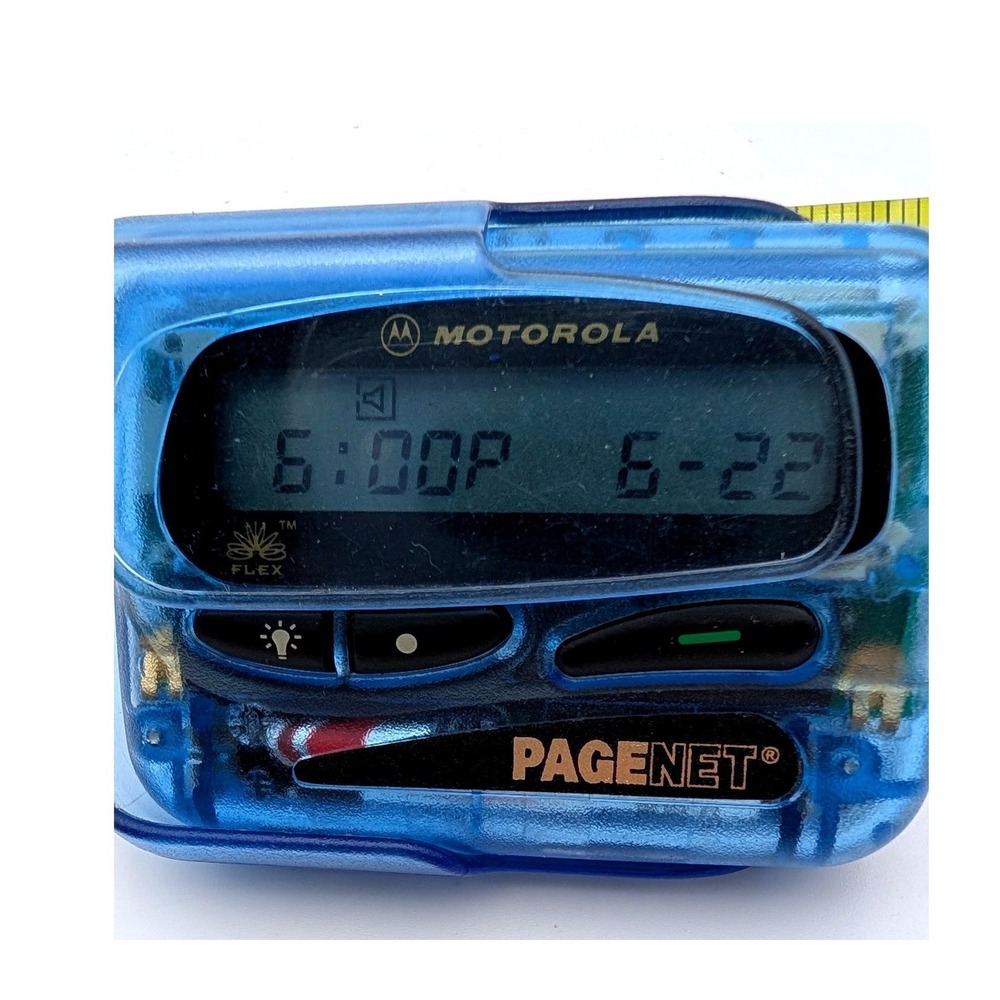 Vintage Motorola Pager Lot PageNet Pronto FLX Translucent Blue Teal 90s Retro